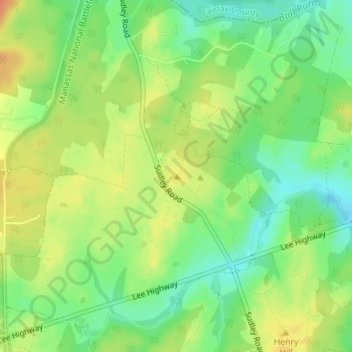 Mappa topografica Matthews Hill, altitudine, rilievo