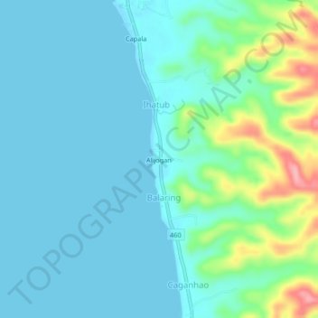 Mappa topografica Alijogan, altitudine, rilievo