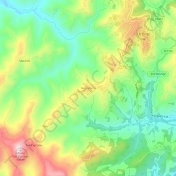 Mappa topografica Mazzaferro, altitudine, rilievo