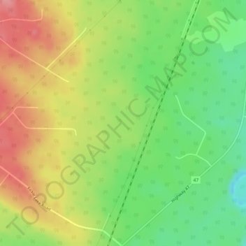 Mappa topografica Erith, altitudine, rilievo