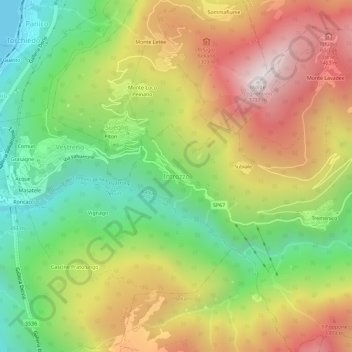 Mappa topografica Introzzo, altitudine, rilievo