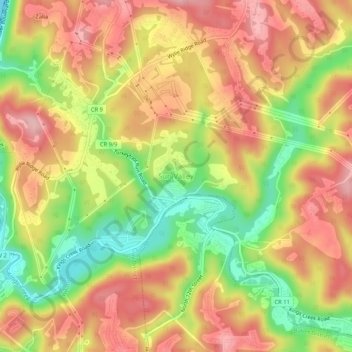 Mappa topografica Sun Valley, altitudine, rilievo