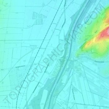 Mappa topografica Haag (Rheintal), altitudine, rilievo
