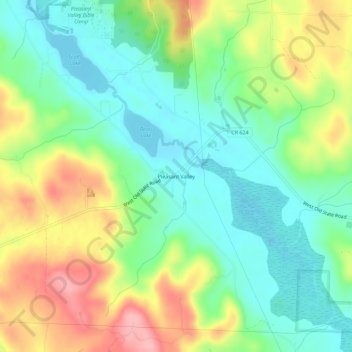 Mappa topografica Pleasant Valley, altitudine, rilievo