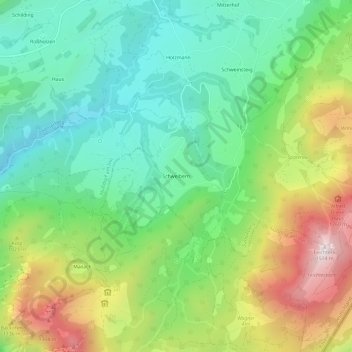 Mappa topografica Schweibern, altitudine, rilievo