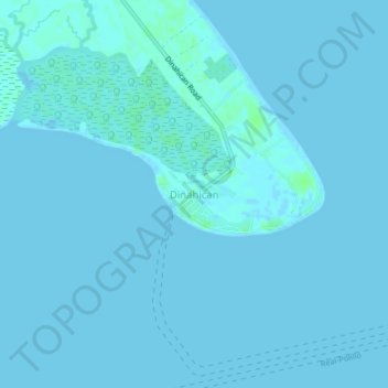 Mappa topografica Dinahican, altitudine, rilievo