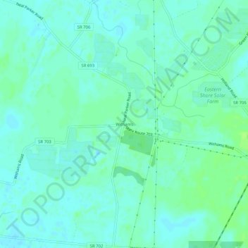 Mappa topografica Withams, altitudine, rilievo
