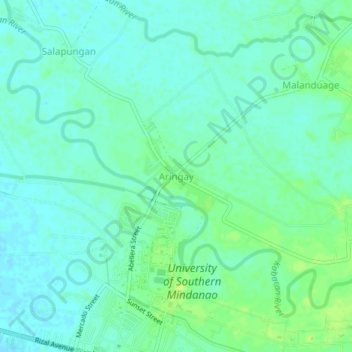 Mappa topografica Aringay, altitudine, rilievo