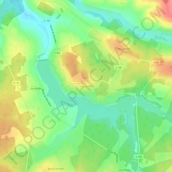 Mappa topografica Les Grilles, altitudine, rilievo