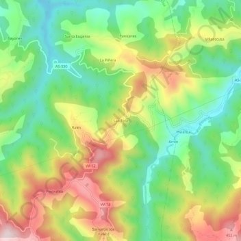 Mappa topografica San Feliz, altitudine, rilievo