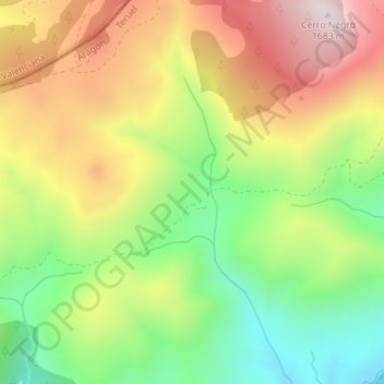 Mappa topografica Las Dueñas, altitudine, rilievo