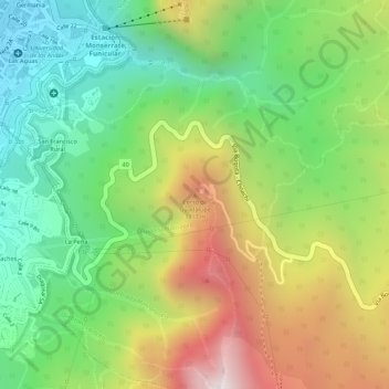 Mappa topografica Cerro de Guadalupe, altitudine, rilievo