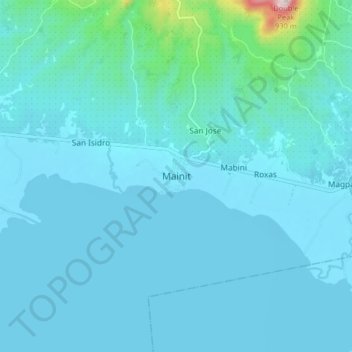 Mappa topografica Mainit, altitudine, rilievo