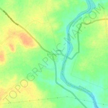 Mappa topografica Inamgaon, altitudine, rilievo