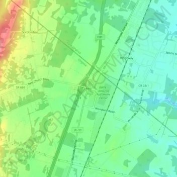 Mappa topografica Rest, altitudine, rilievo