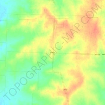 Mappa topografica Norris, altitudine, rilievo