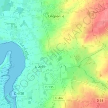 Mappa topografica Hameau Labour, altitudine, rilievo