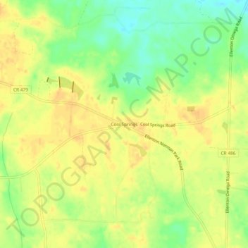 Mappa topografica Cool Springs, altitudine, rilievo