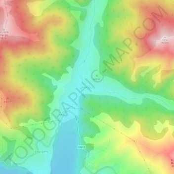 Mappa topografica Hangu, altitudine, rilievo