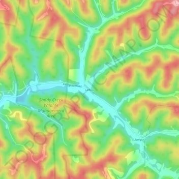Mappa topografica LeRoy, altitudine, rilievo