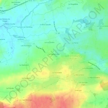 Mappa topografica La Fauconnière, altitudine, rilievo