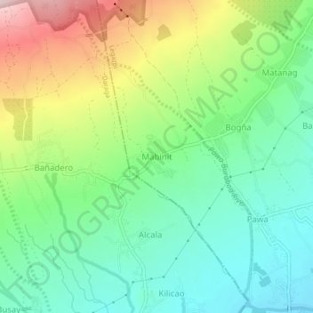 Mappa topografica Mabinit, altitudine, rilievo