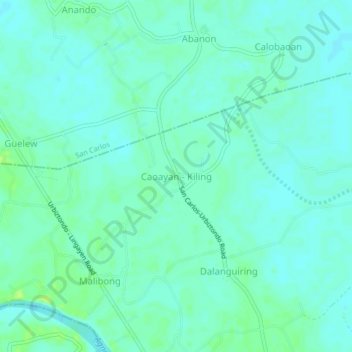 Mappa topografica Caoayan - Kiling, altitudine, rilievo