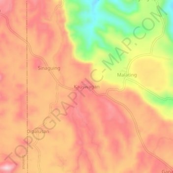 Mappa topografica Kauswagan, altitudine, rilievo