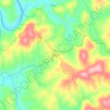 Mappa topografica Scottville, altitudine, rilievo