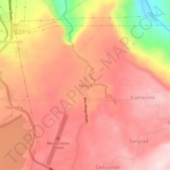Mappa topografica Abaga, altitudine, rilievo