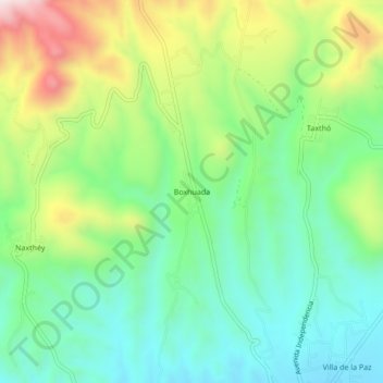 Mappa topografica Boxhuada, altitudine, rilievo