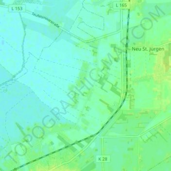 Mappa topografica Überhamm, altitudine, rilievo
