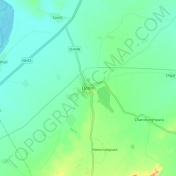 Mappa topografica Dooni, altitudine, rilievo