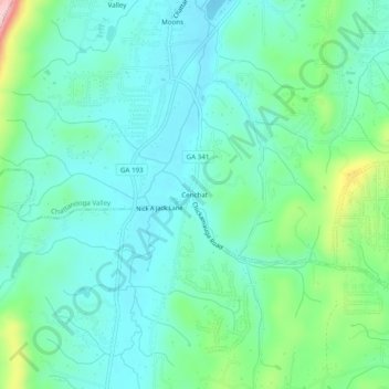 Mappa topografica Cenchat, altitudine, rilievo