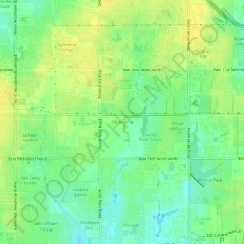 Mappa topografica Minneha, altitudine, rilievo