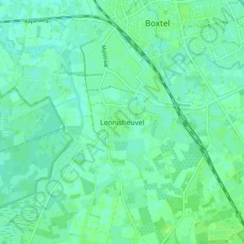 Mappa topografica Lennisheuvel, altitudine, rilievo