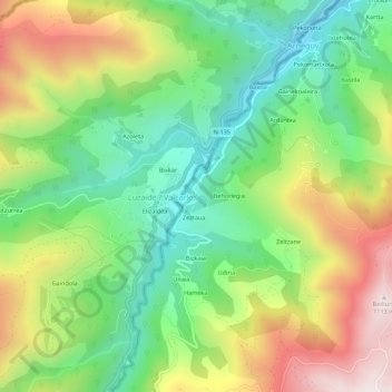 Mappa topografica Ondarrolle, altitudine, rilievo