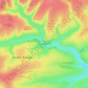 Mappa topografica Imber, altitudine, rilievo