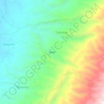 Mappa topografica Tiguib, altitudine, rilievo