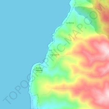 Mappa topografica Los Lobos, altitudine, rilievo