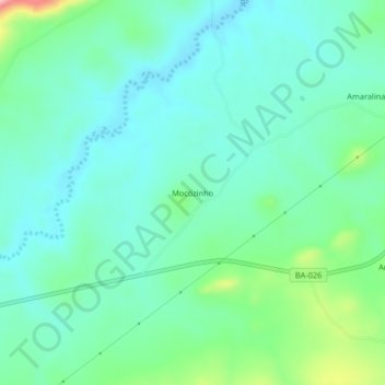 Mappa topografica Mocózinho, altitudine, rilievo