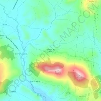 Mappa topografica Castrillo del Haya, altitudine, rilievo