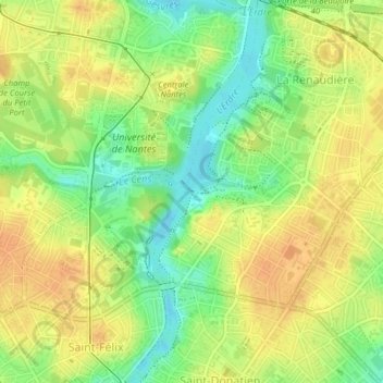 Mappa topografica Port Boyer, altitudine, rilievo