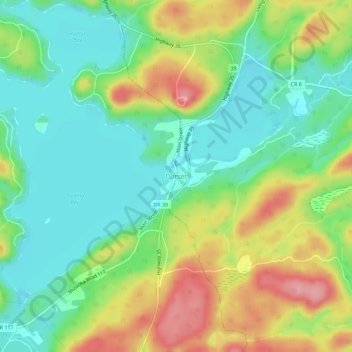 Mappa topografica Dorset, altitudine, rilievo