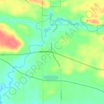Mappa topografica Loretto, altitudine, rilievo
