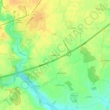 Mappa topografica La Charmois, altitudine, rilievo
