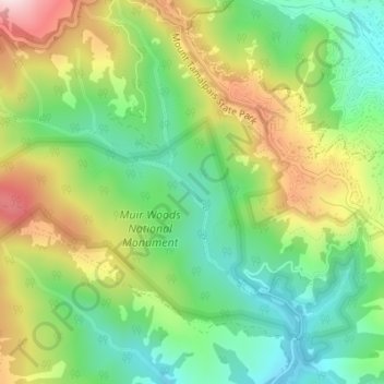 Mappa topografica Cathedral Grove, altitudine, rilievo