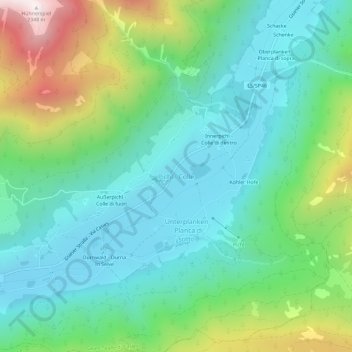 Mappa topografica Colle, altitudine, rilievo