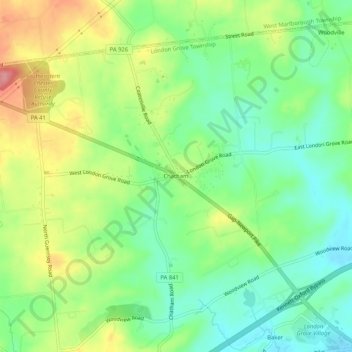 Mappa topografica Chatham, altitudine, rilievo