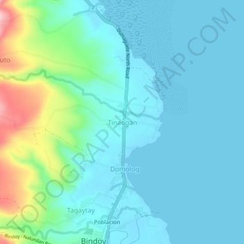 Mappa topografica Tinaogan, altitudine, rilievo